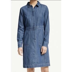 Boden Dress Hattie Denim Shirt Dress Long Sleeve Classic Capsule size 8L